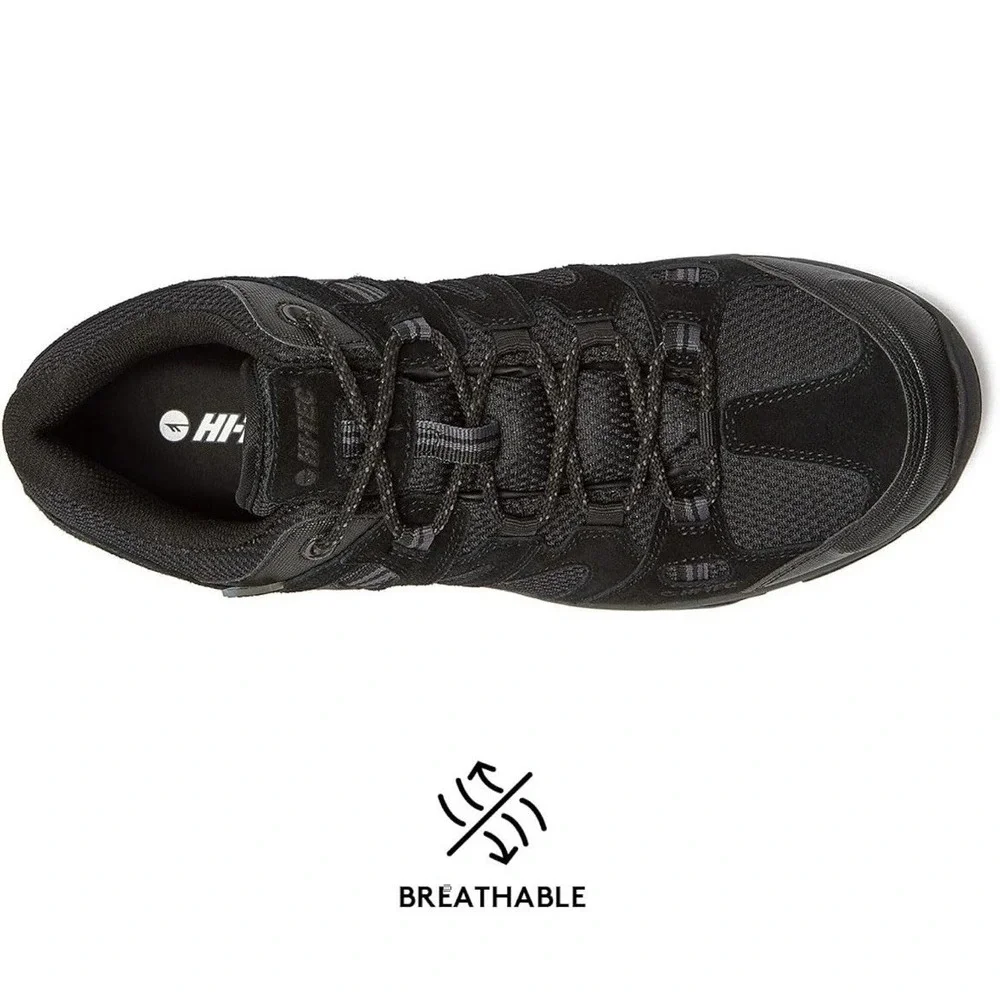 New HI-TEC Ravus WP Low Sz 14X X-Wide Black Men's Hiking Shoes Boots NWOB